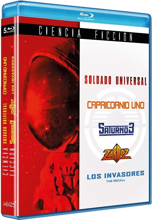 Cine Ciencia Ficción (Pack) SOLDADO UNIVERSAL, CAPRICORNIO UNO, SATURNO 3, ZARDOZ, LOS INVASORES (TRE RECALL) - Blu-Ray | 8421394414785 | Varios