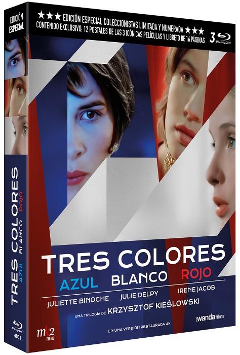 Kieslowski. Trilogia Tres Colores (3 BDs) Azul, Blanco y Rojo Edición Especial con Funda, 12 Postales y Libreto - Blu-Ray | 8436558198616 | Krsysztof Kieslowski